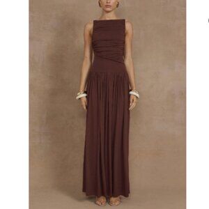 NALLA MAXI DRESS - BROWN